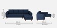 Gladiator Boucle Fabric RHS 6 Seater Sectional Sofa In Ink Blue Colour