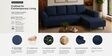 Gladiator Boucle Fabric RHS 6 Seater Sectional Sofa In Ink Blue Colour