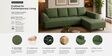Gladiator Boucle Fabric RHS 6 Seater Sectional Sofa In Sage Brush Colour