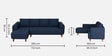 Gladiator Fabric LHS 6 Seater Sectional Sofa In Ink Blue Colour