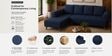 Gladiator Fabric LHS 6 Seater Sectional Sofa In Ink Blue Colour