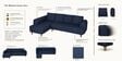 Gladiator Fabric LHS 6 Seater Sectional Sofa In Ink Blue Colour