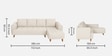 Gladiator Fabric LHS 6 Seater Sectional Sofa In Oat Cream Colour