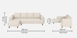 Gladiator Fabric LHS 6 Seater Sectional Sofa In Oat Cream Colour