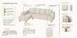 Gladiator Fabric LHS 6 Seater Sectional Sofa In Oat Cream Colour