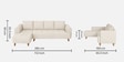 Gladiator Fabric LHS 6 Seater Sectional Sofa In Oat Cream Colour
