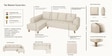 Gladiator Fabric LHS 6 Seater Sectional Sofa In Oat Cream Colour