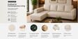 Gladiator Fabric LHS 6 Seater Sectional Sofa In Oat Cream Colour
