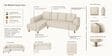 Gladiator Fabric LHS 6 Seater Sectional Sofa In Oat Cream Colour