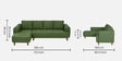 Gladiator Fabric LHS 6 Seater Sectional Sofa In Sage Brush Colour