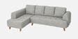 Gladiator Fabric LHS 6 Seater Sectional Sofa In Silver fluff Colour