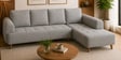 Gladiator Fabric LHS 6 Seater Sectional Sofa In Silver fluff Colour