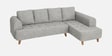 Gladiator Fabric LHS 6 Seater Sectional Sofa In Silver fluff Colour