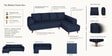 Gladiator Fabric RHS 6 Seater Sectional Sofa In Ink Blue Colour Gladiator Fabric RHS 6 Seater Sectional Sofa In Ink Blue Colour