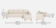 Gladiator Fabric RHS 6 Seater Sectional Sofa In Oat Cream Colour