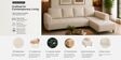 Gladiator Fabric RHS 6 Seater Sectional Sofa In Oat Cream Colour