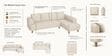 Gladiator Fabric RHS 6 Seater Sectional Sofa In Oat Cream Colour