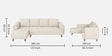 Gladiator Fabric RHS 6 Seater Sectional Sofa In Oat Cream Colour Gladiator Fabric RHS 6 Seater Sectional Sofa In Oat Cream Colour