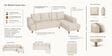 Gladiator Fabric RHS 6 Seater Sectional Sofa In Oat Cream Colour