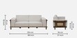 Glarus Sheesham Wood 3 Seater Sofa In Beige Colour