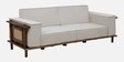 Glarus Sheesham Wood 3 Seater Sofa In Beige Colour