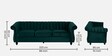 Gleaming Fabric 3 Seater Sofa in Greenish Blue Colour