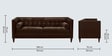 Gloria Velvet 3 Seater Sofa in Brown Finish Gloria Velvet 3 Seater Sofa in Brown Finish