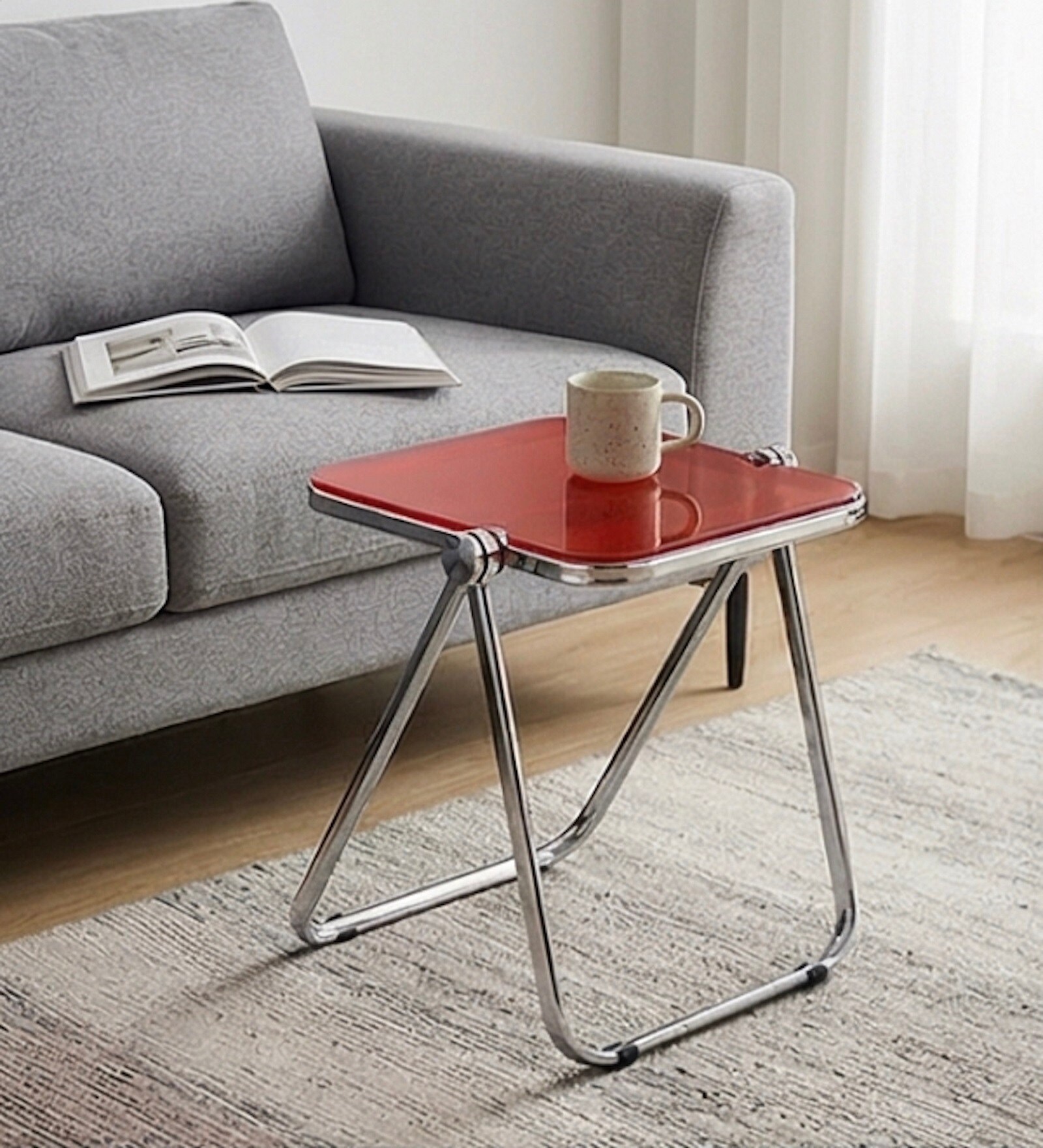 GlacierTray Red Colour Side Table