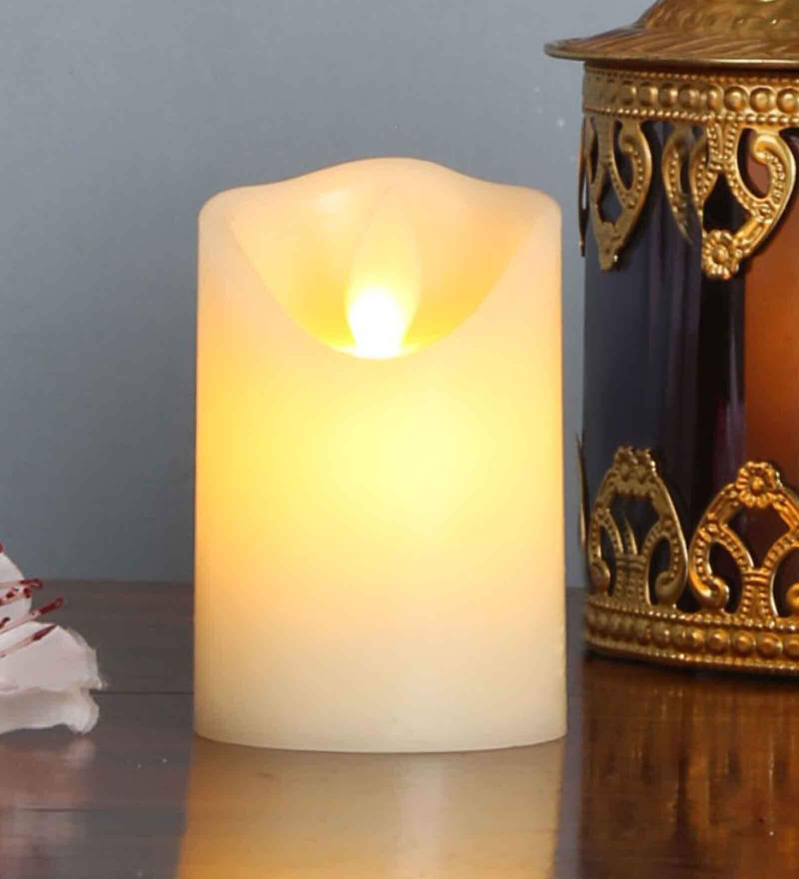 Buy Glamor Moving Led Small White Decorative Candle at 100% OFF by ...