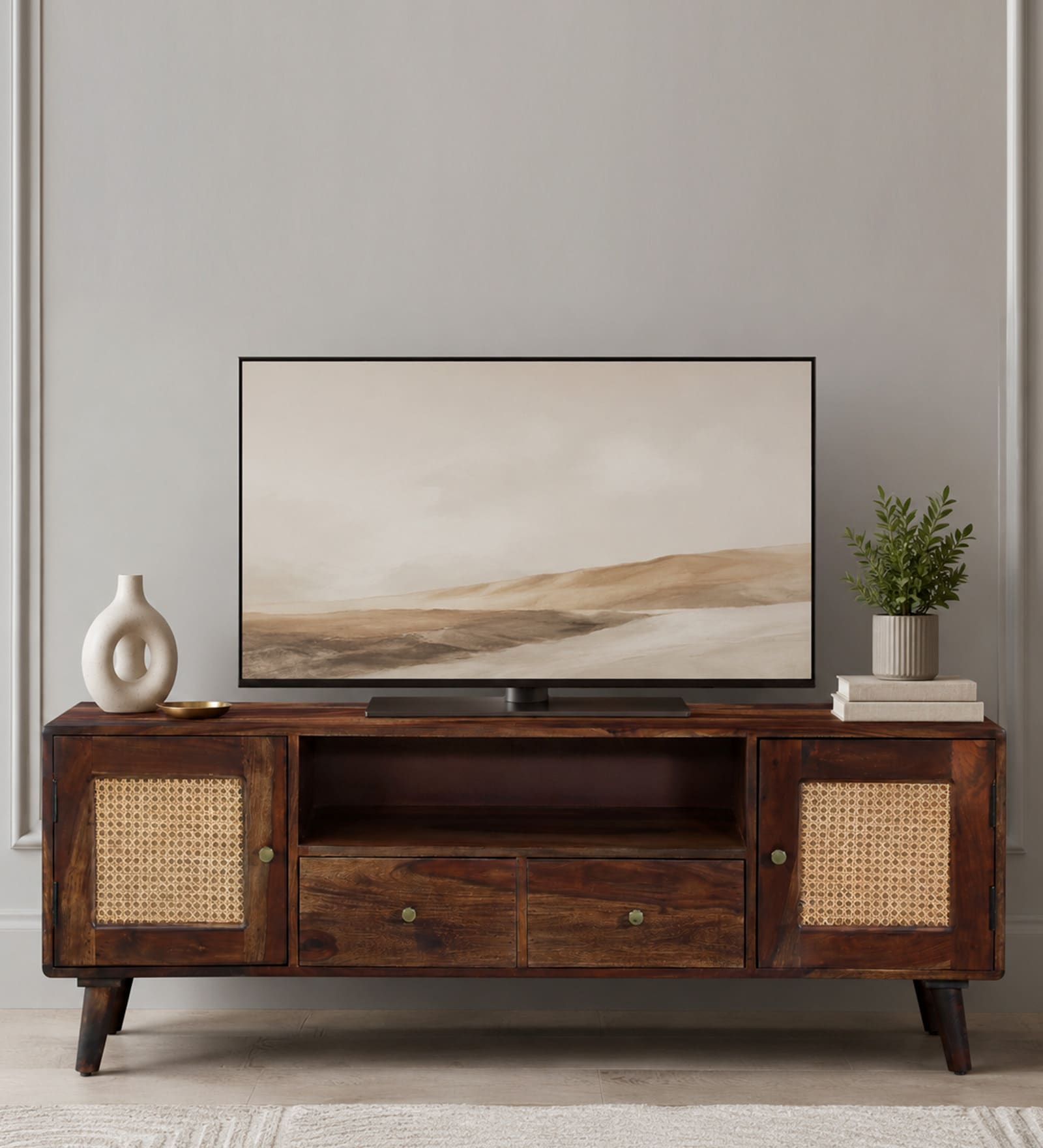Glasgow Sheesham Wood TVC in Provincial Teak Glasgow Sheesham Wood TVC in Provincial Teak