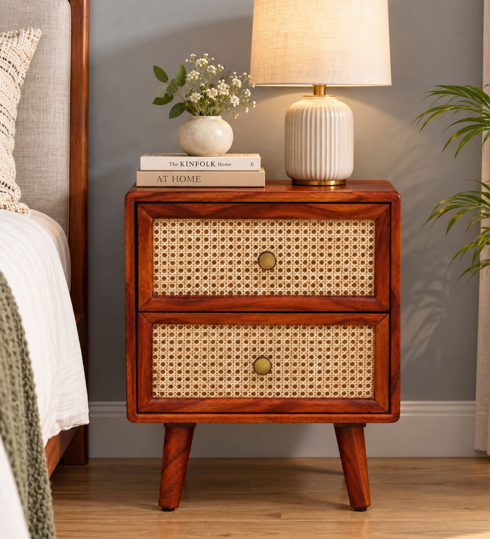 Glasgow Sheesham Wood Bedside Table In Honey Oak Finish Glasgow Sheesham Wood Bedside Table In Honey Oak Finish