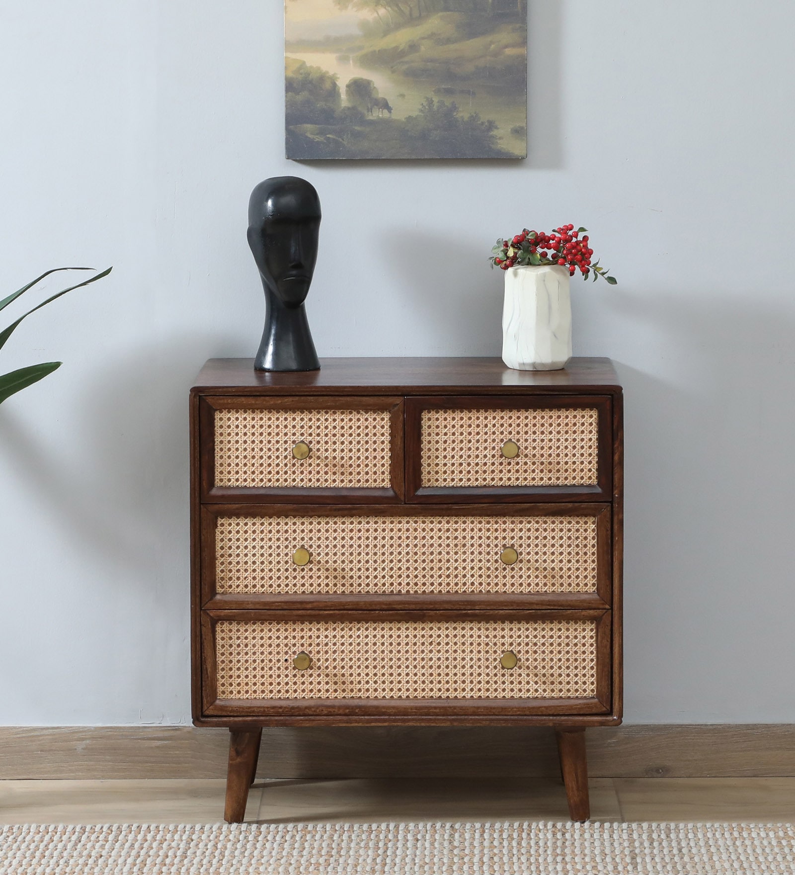 Glasgow Sheesham Wood Chest Of Drawers In Provincial Teak Finish