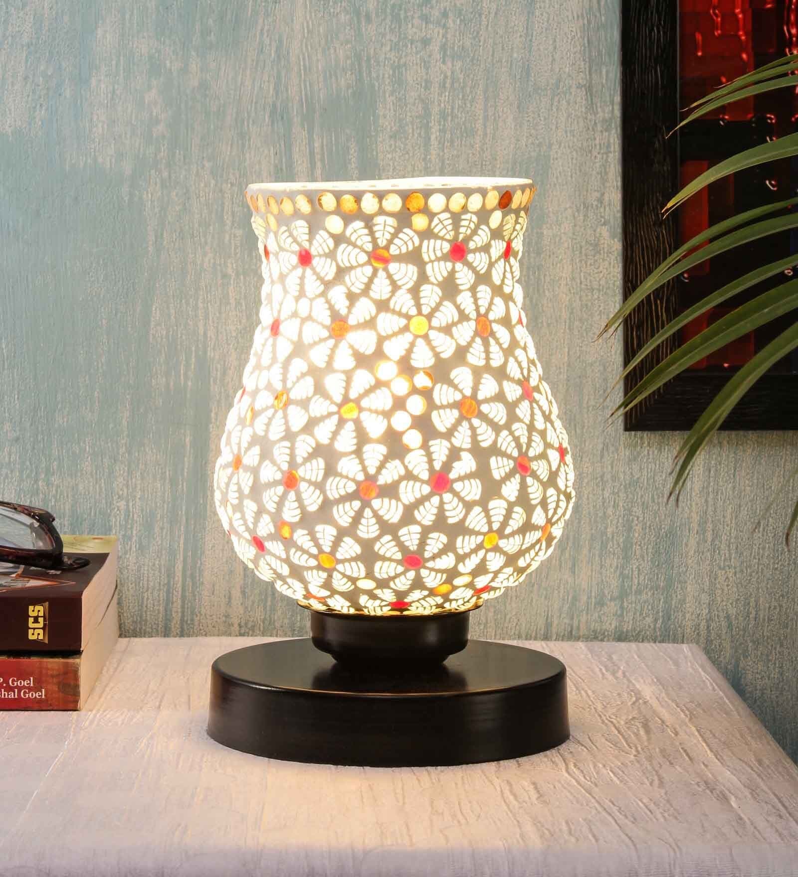 Glass Multicolor Table Lamp