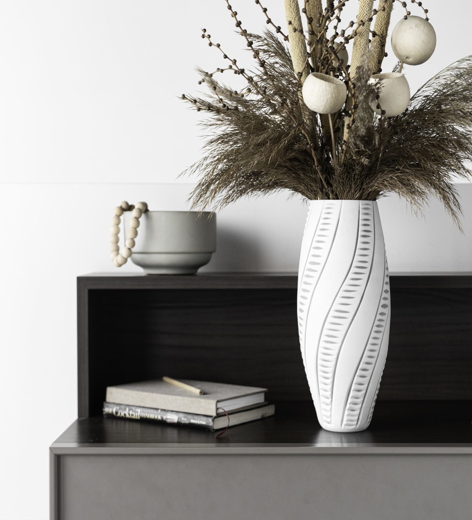 White Crystal Chic Big Glass Vase