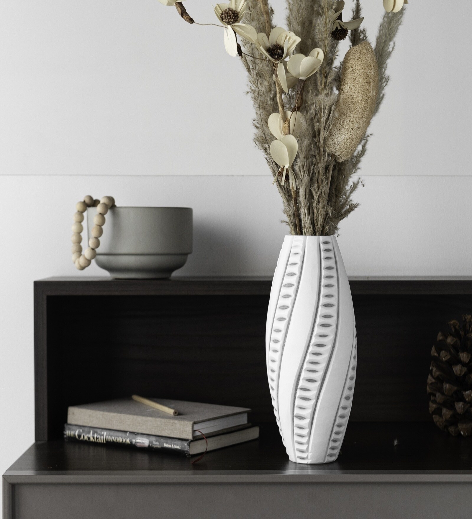 White Crystal Chic Small Glass Vase