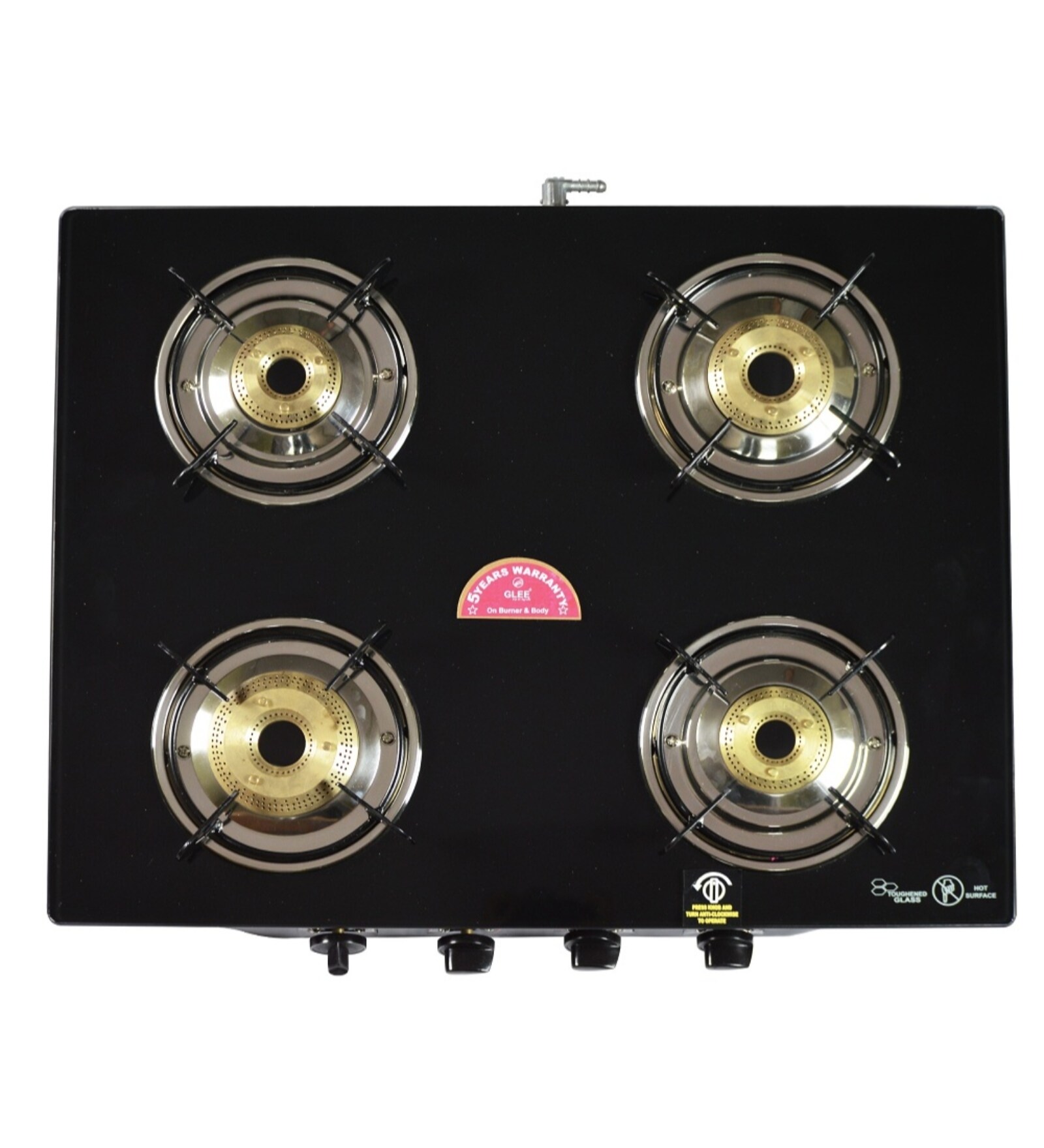 Buy Glee 4 Brass Burners Manual Glass Gas Stove (Model No GLTB4BR