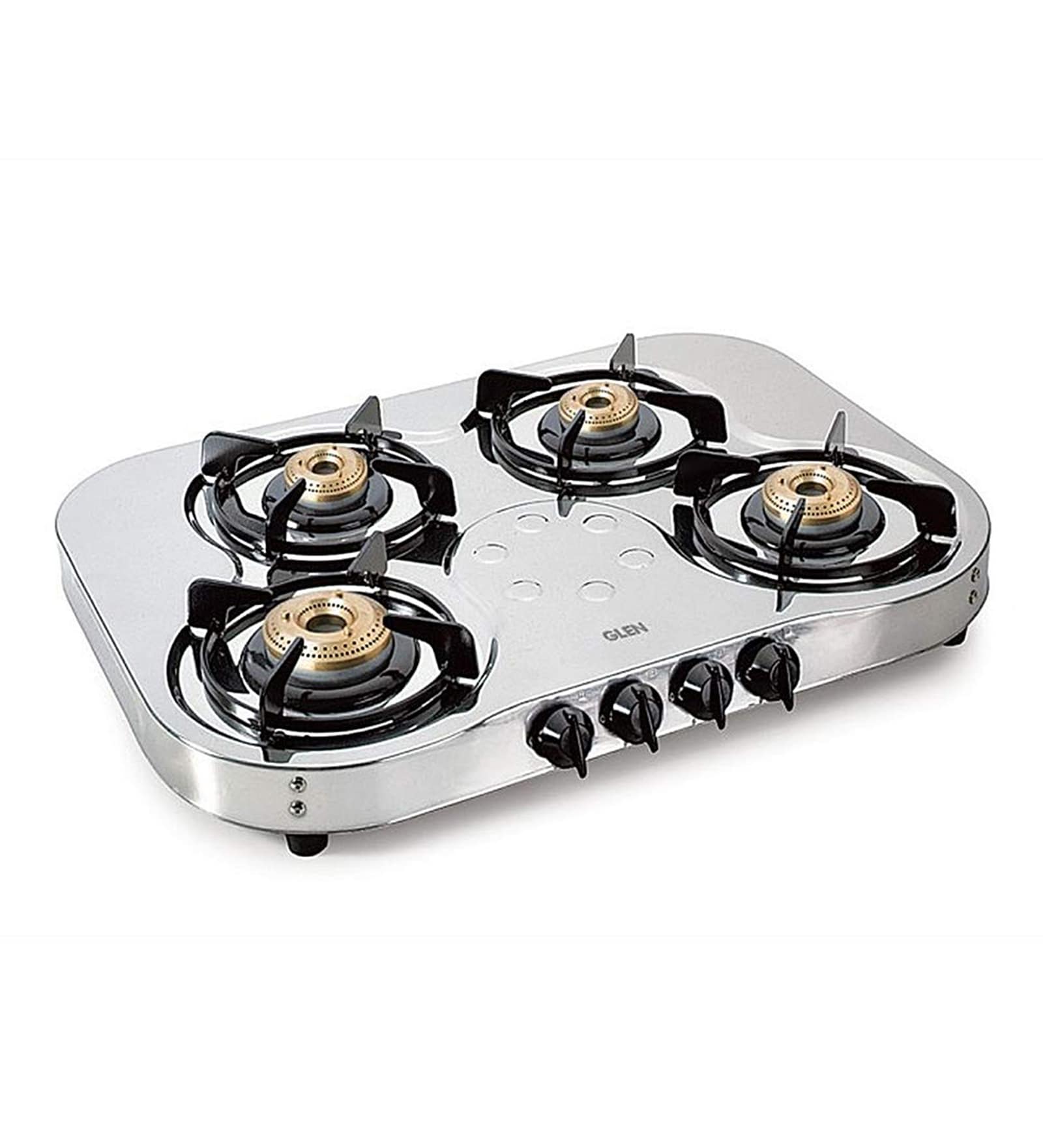 Glen 1045 4 Burner Gas Stove with Brass Burners and High Flame