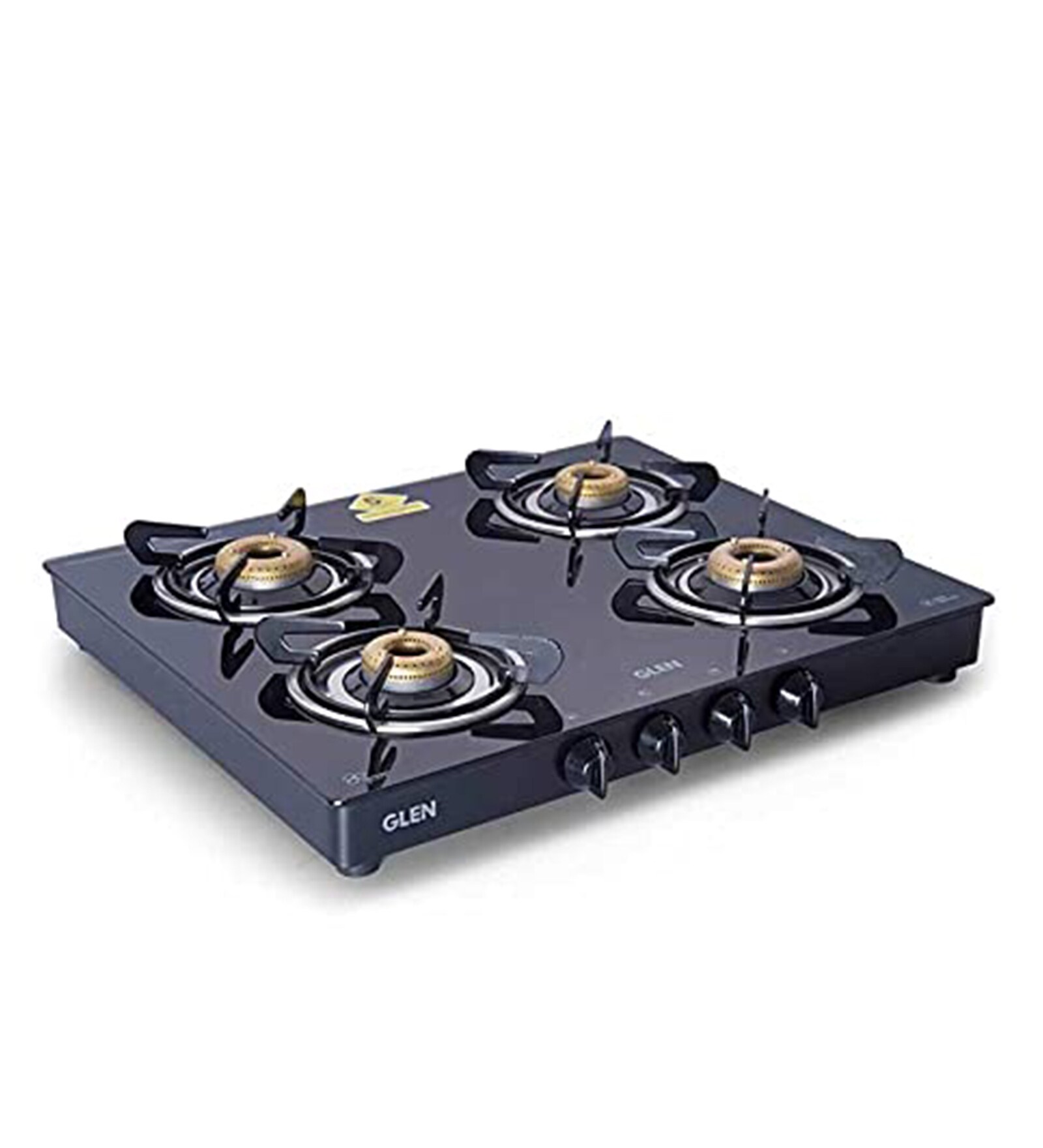 Glen 1041 GT 4 Burner Gas Stove with Forged Brass Burner in Black Colour