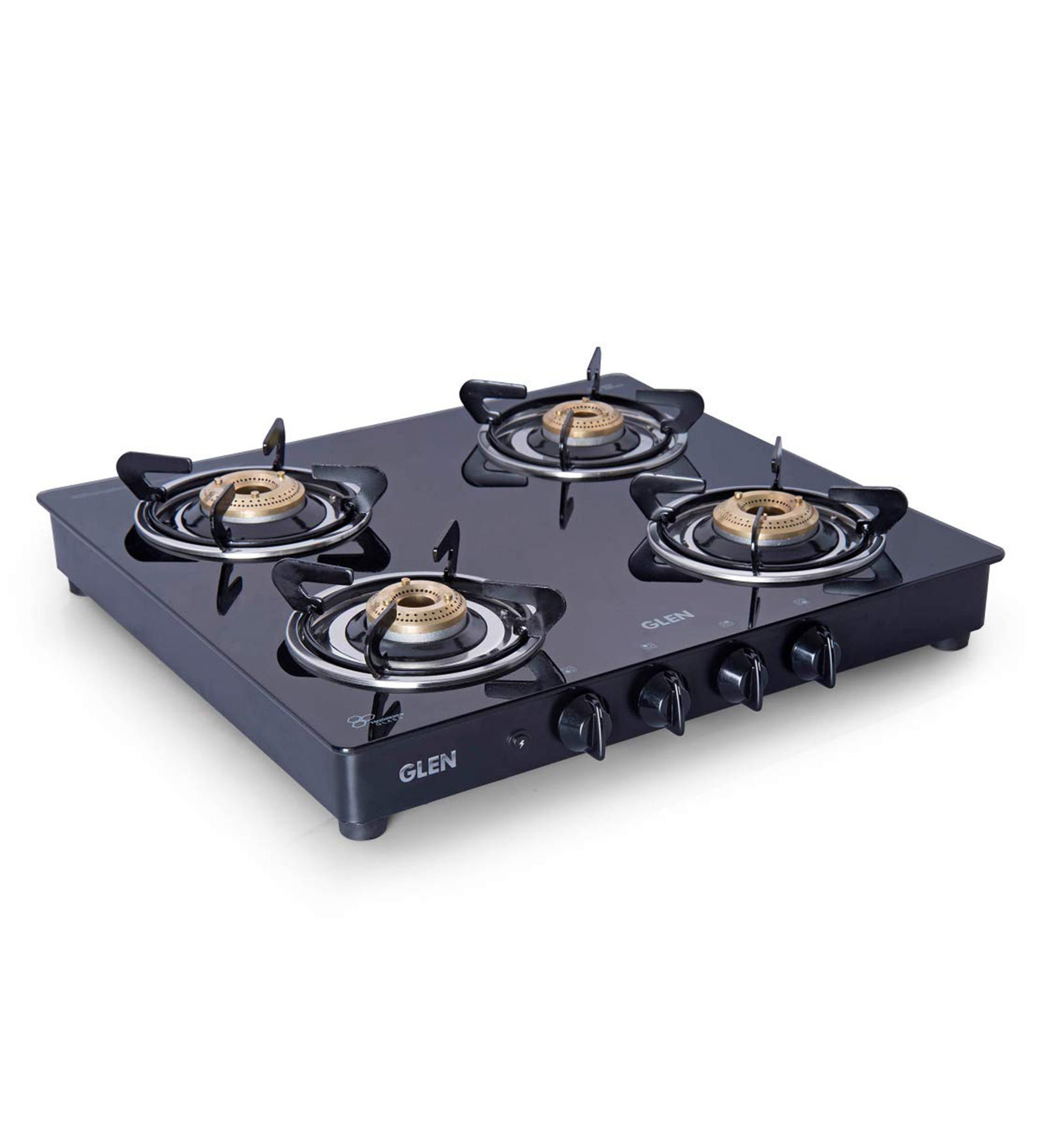 Glen 1043 GT 4 Burner Gas Stove with Brass Burner in Black Colour