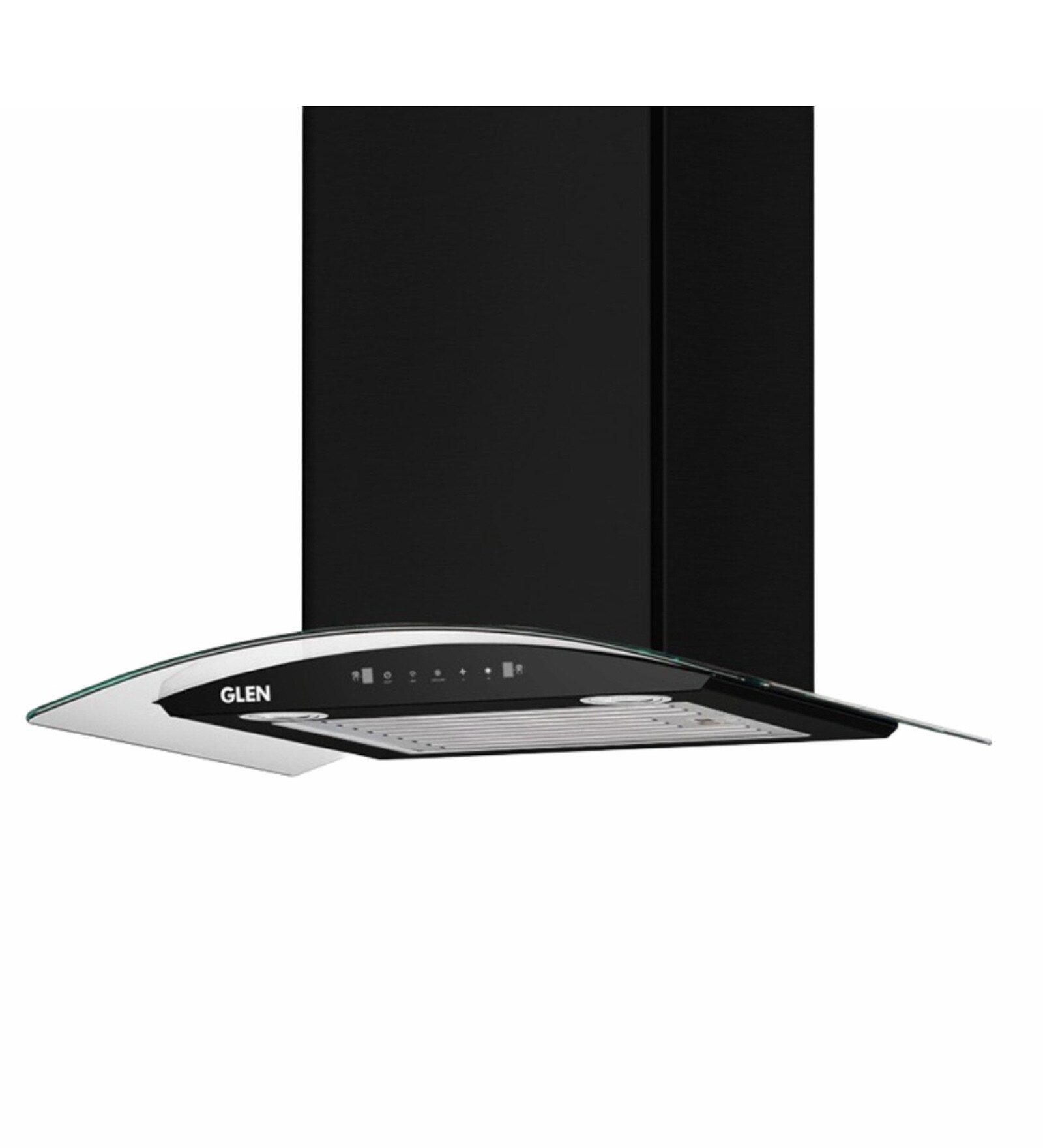 Glen 60cm 1200 m3/hr Wall Mounted Curved Glass Auto Clean Chimney with Motion Sensor