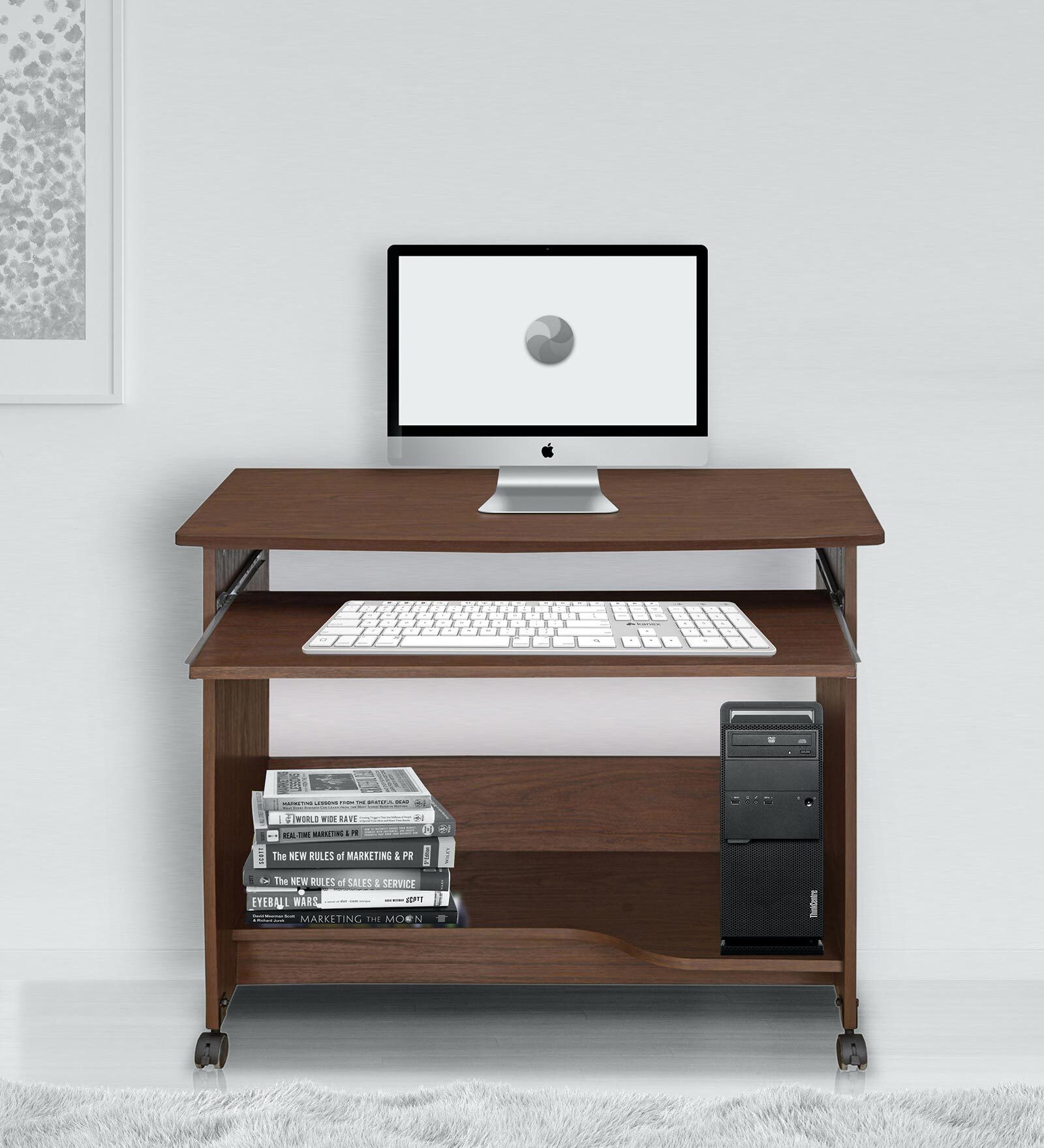 Glenn Computer Table in Walnut Colour