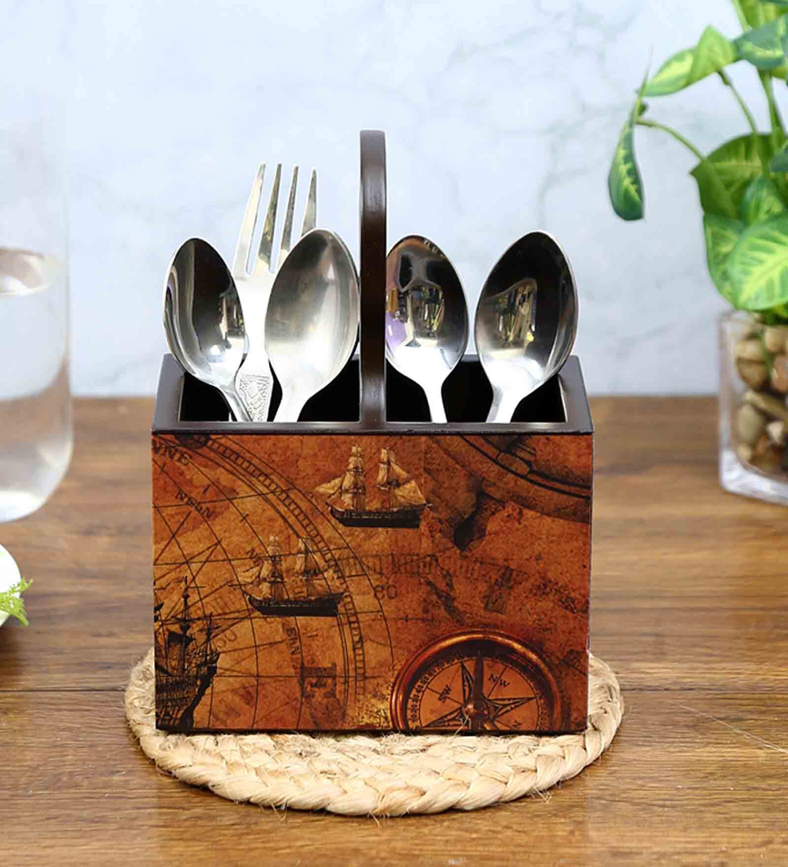 Buy Global Engineered Wood Cutlery Stand By Classicraft At 59% OFF By ...