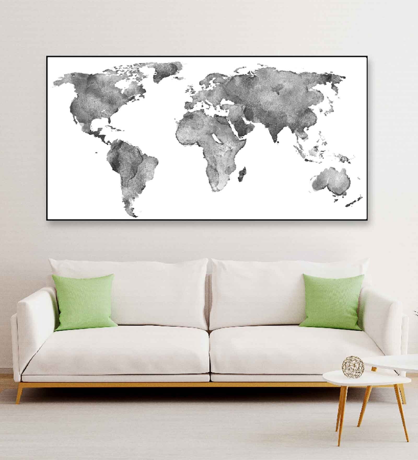 Global Perspectives Grey Canvas Art Print