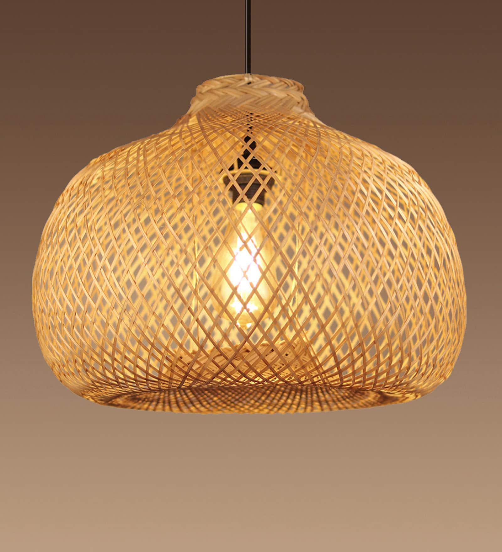 Globe Chandeliers Handmade Bamboo Pendant Hanging Light (Beige)
