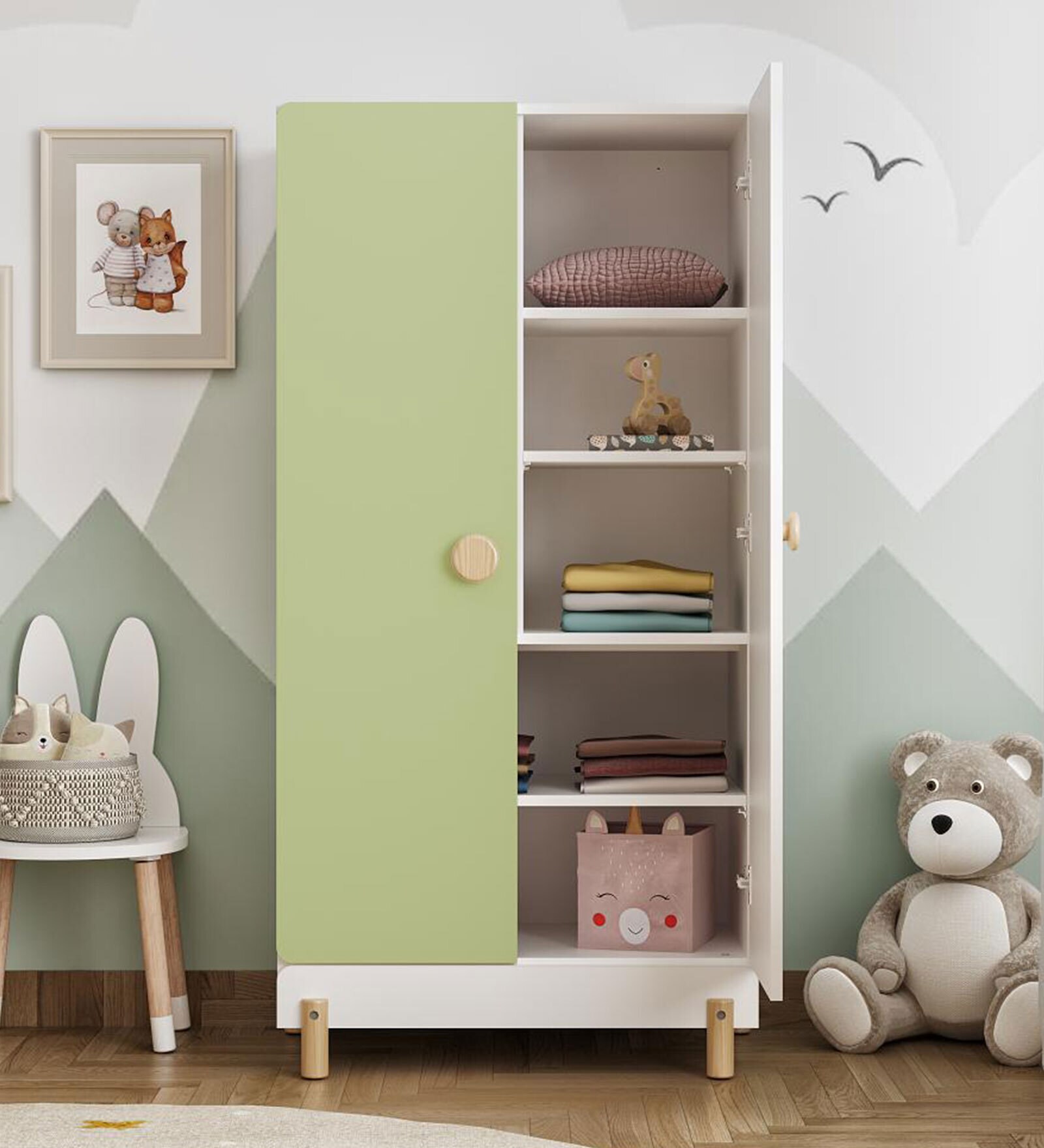 Glori 2 Door Wardrobe In Egg White Finish