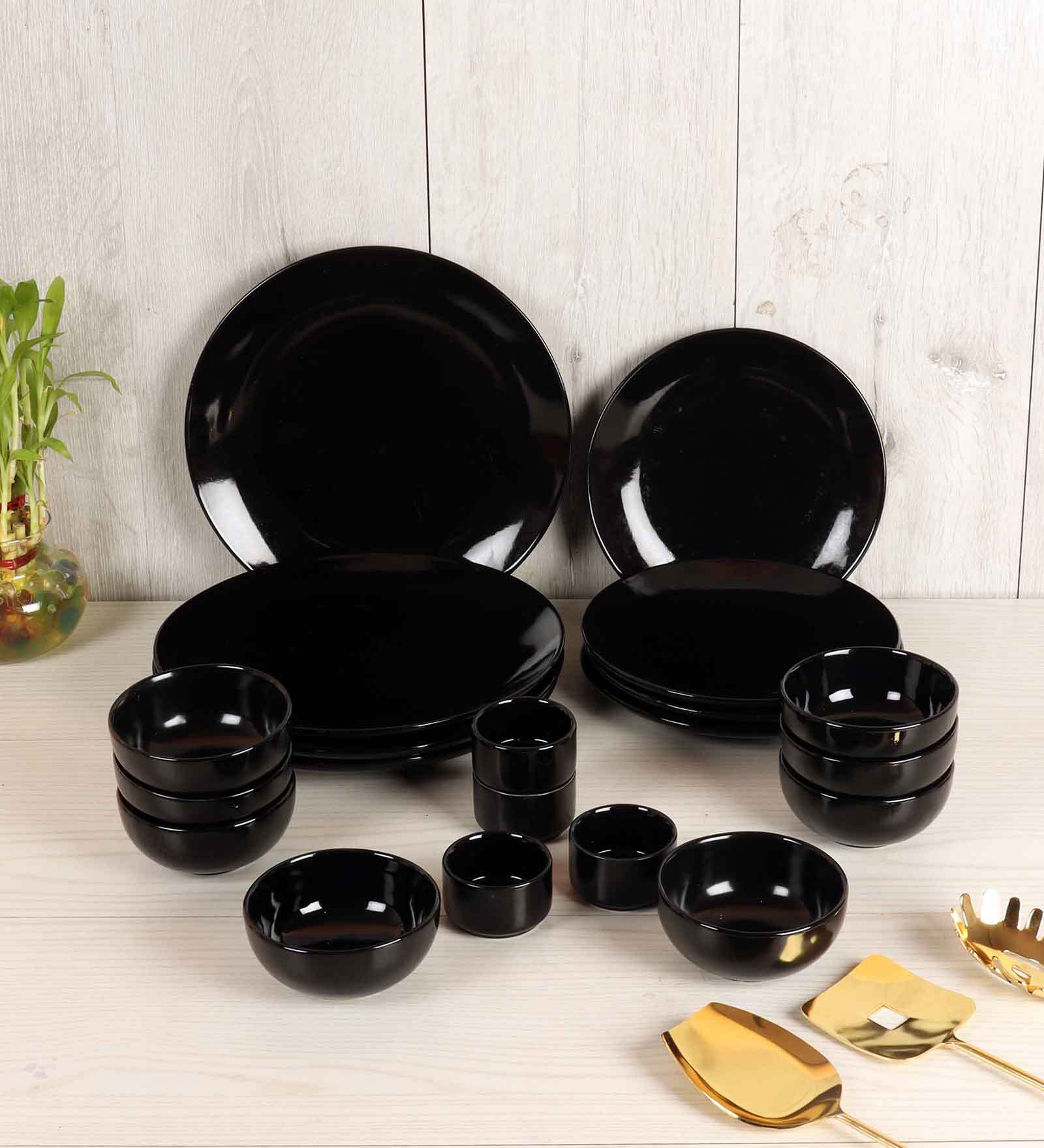Black Ceramic Dinner Set of 20