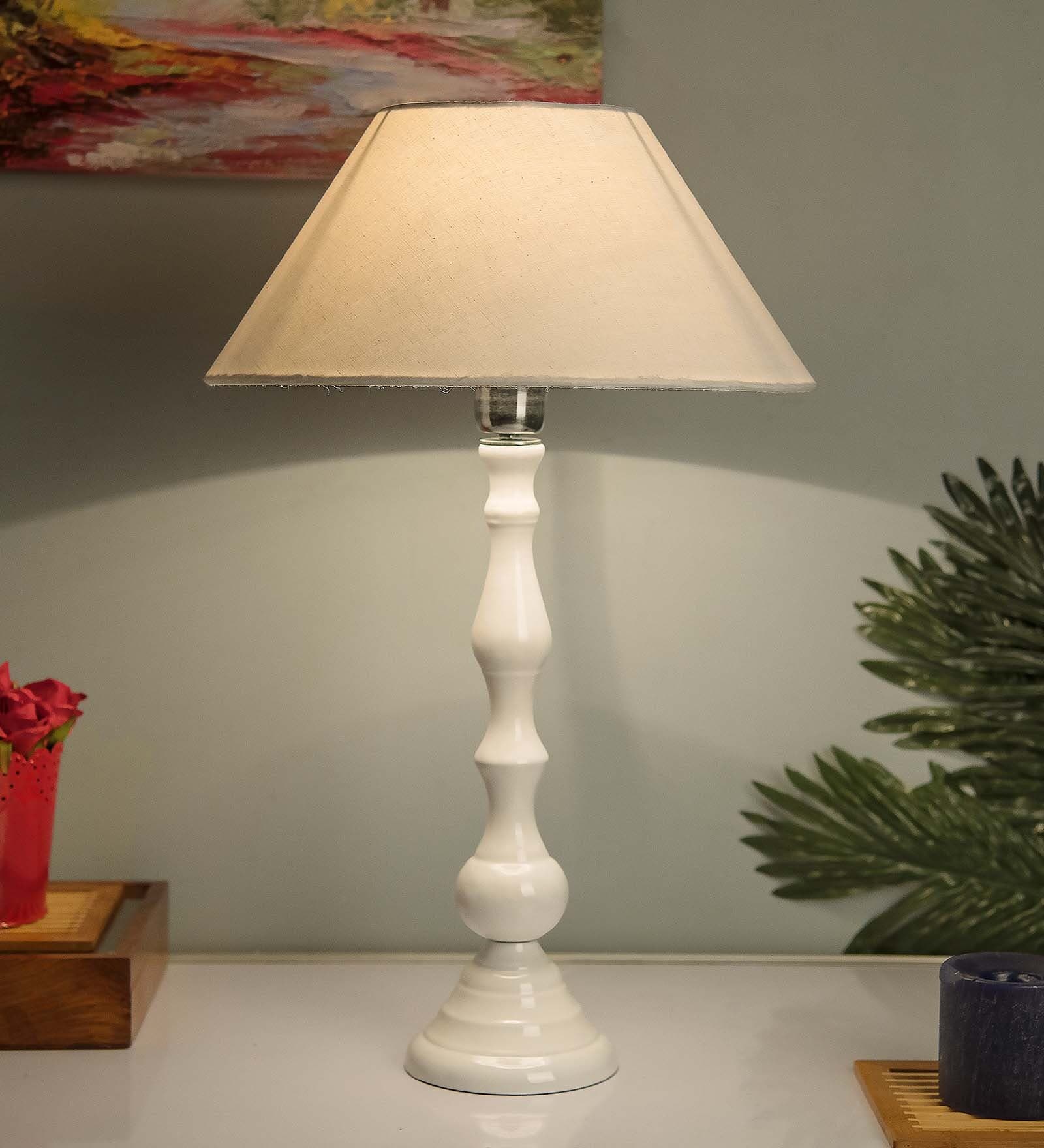 Glossy Black Teardrop Aluminium Table Lamp With Golden Cone Shade, Bedside, Living Room Study Lamp, Bulb Included