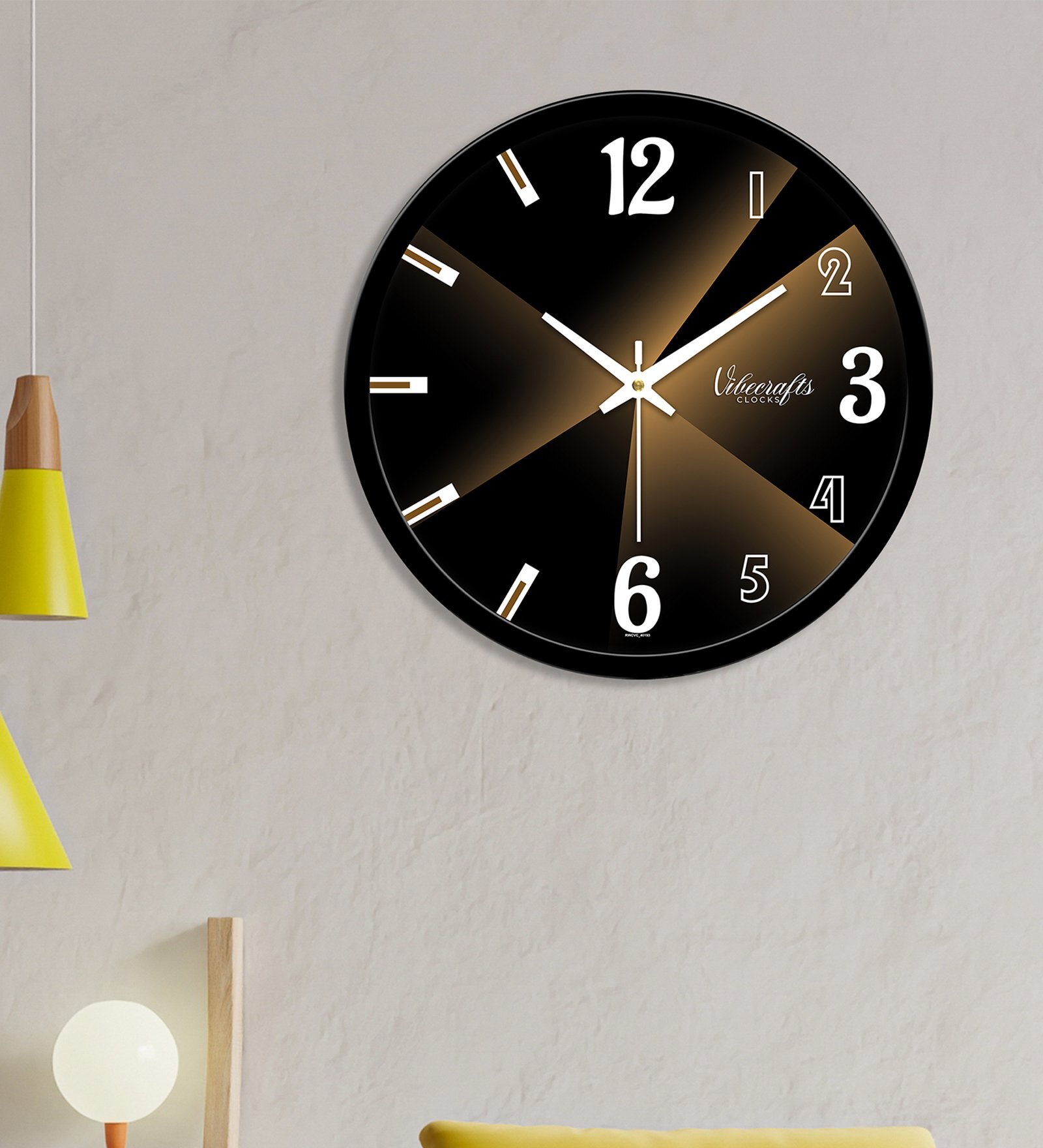 Glowing Designer Black Plastic Wall Clock