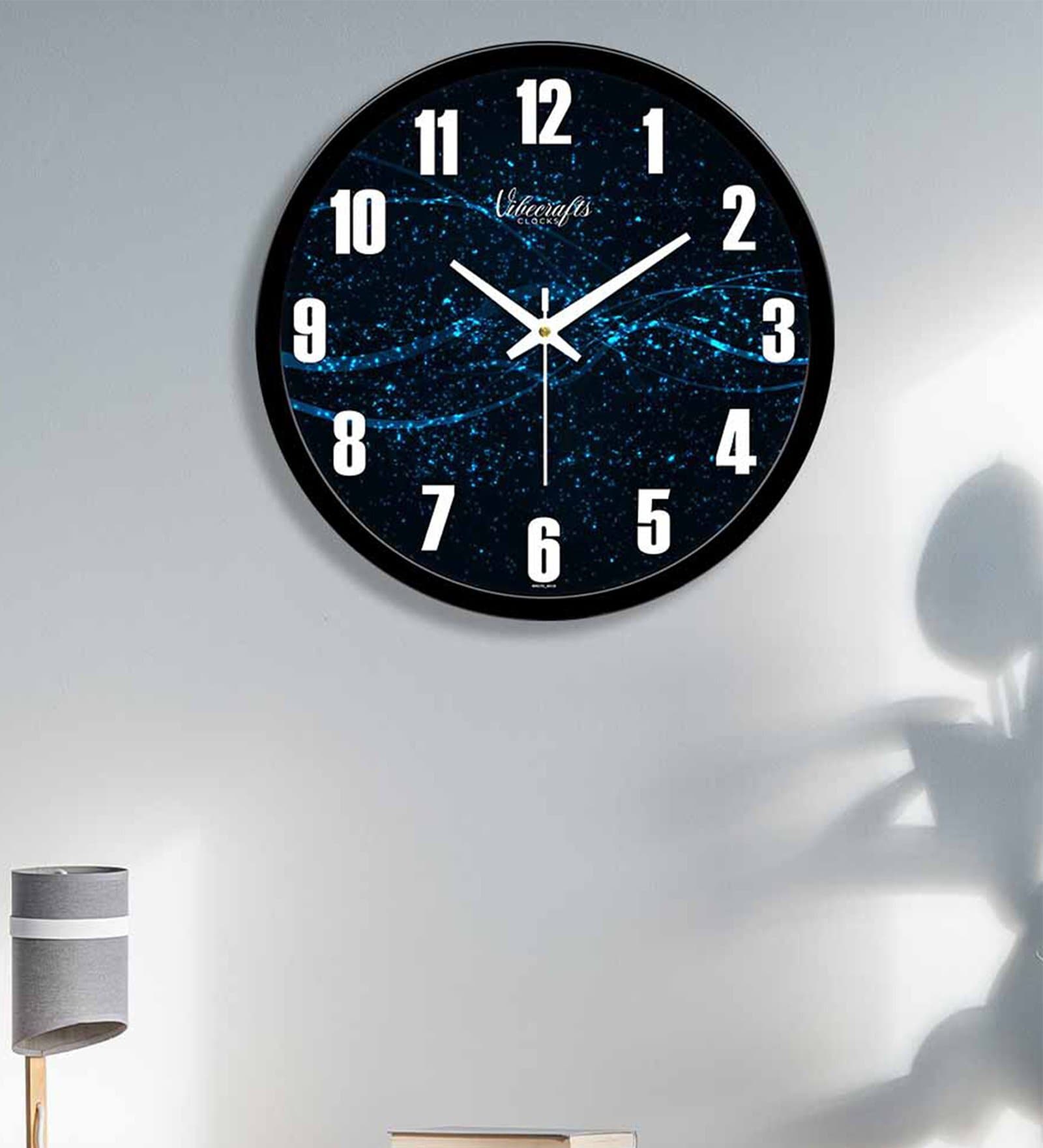 Glowing Black & white Plastic Wall Clock