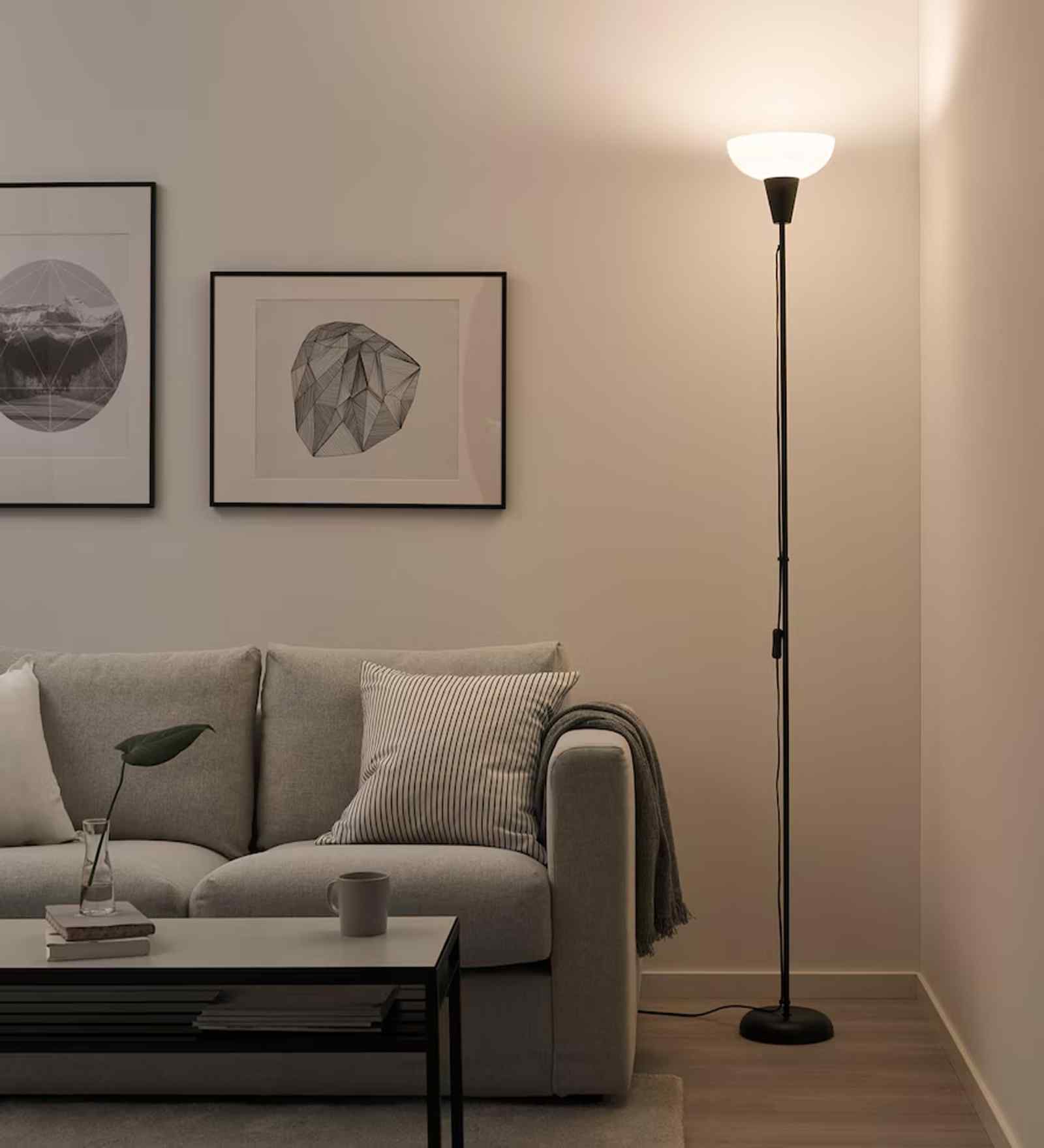 Glowis Metal Uplighter Floor Lamp (Black)